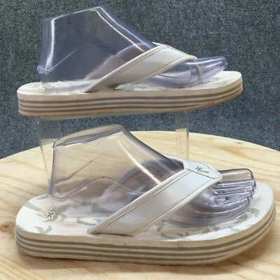 Sandalias Montego Bay Club para mujer 9 chanclas tanga puntera blanca sin cordones en la playa Foto 1 de 4