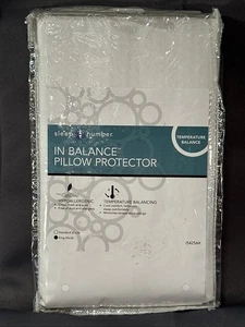 Sleep Number Cotton Pillow Protector Classic King - White Temperature Balance - Picture 1 of 5