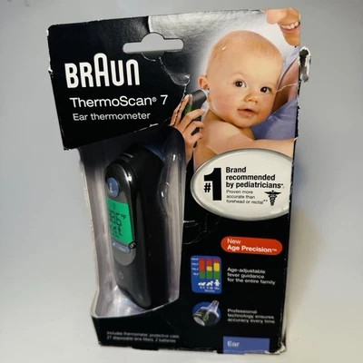 Termómetro de oído Braun ThermoScan 7 con guía de fiebre basada en la edad para lectura de bebés, Foto 1 de 4