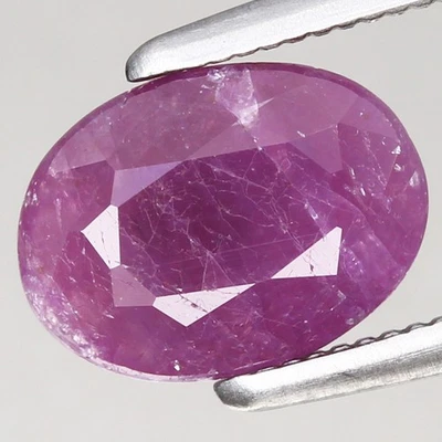 1.51ct  8x6mm Oval 100%Natural Unheated Purplish Red Ruby Guinea, Africa - Image 1 of 4