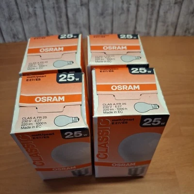 4 x Osram 25W E27 matt  Classic A Glühbirne Glühlampe dimmbar keine LED  - Bild 1 von 4