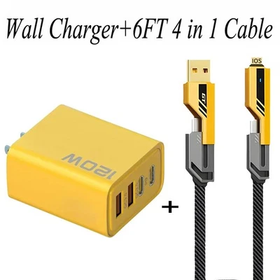 Cargador de pared bloque de carga rápida 120W tipo C para Samsung S25 S24 S23 S22 Ultra + Foto 1 de 4