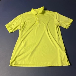Adidas Polo Shirt Medium Green IBIS Embroidered Logo Performance Mens - Picture 1 of 6