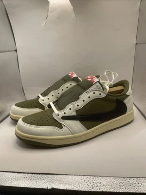Size 10 - Travis Scott x Air Jordan 1 Retro OG SP Low Reverse Olive / Medium... - Image 1 of 4
