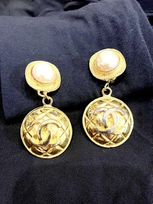 Chanel Vintage Ohrringe Goldfarben Made in france Clip Typ - Bild 1 von 4