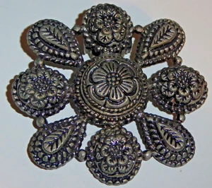 Sylvia Dahl Brooch or Scarf Clip Flowers & Leaves - Picture 1 of 3
