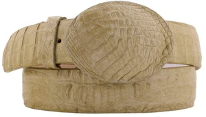 Cinturón de rodeo para hombre de cuero de vaquero de almendra piel de cocodrilo real talla 34 - Imagen 1 de 4