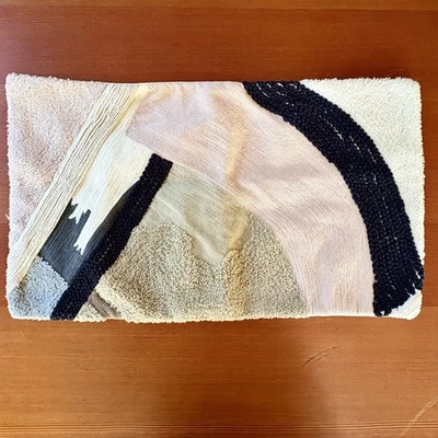 NEW West Elm Pillow Cover 20" x 12" Rectangle Pink/Black/White Modern MRSP $39 - Image 1 of 4