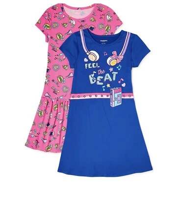 Paquete de 2 vestidos Jojo para niñas (rosa/azul) talla XS 4/5 NUEVOS CON ETIQUETAS Foto 1 de 2