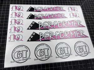 Old School BMX - 1986 Pro-Performer Decals (Black & Pink) - Picture 1 of 4