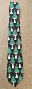 Parquet Snowman & Christmas Tree Tie - Picture 1 of 3