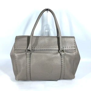Borsa a tracolla FENDI Selleria Linda tote bag borsa a tracolla con patta in pelle a base grigia - Foto 1 di 16