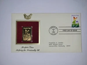 1999 Hospice Care Golden Replicas Of United States Stamps 22k - Picture 1 of 2