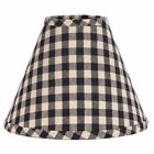 Lamp Shade 12 Inch Black & Tan Check Country Primitive Decor Ring Clip Style
