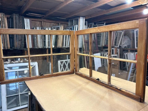 2 -32 x 21 Vintage Window Top sashes old 6 pane Frame  1964  Arts & Craft Cover
