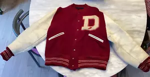 Butwin Vintage 60S Wool/ Leather Varsity Jacket Size 42 Red/White Sports - Picture 1 of 21