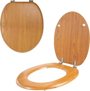 Antiker WC-Sitz Kieferoptik Badezimmer antibakteriell WC & Armaturen Holz MDF - Bild 1 von 6