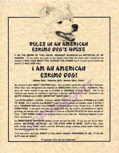 Rules In An American Eskimo Dog's House - Picture 1 of 1
