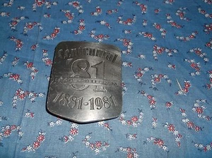 t2.. Belt Buckle Eau Claire Leader Telegram Centennial 1881-1981 Surface Wear - Picture 1 of 2