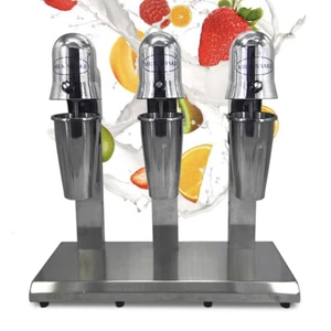Electric Milkshake Drink Mixer Stainless Steel Milk Shake Machine W 3 Mixer Head - Picture 1 of 14