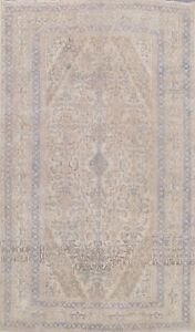 Vintage Geometric Traditional Muted Area Rug Hand-knotted Oriental 7x10 Carpet