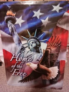 12"X17" METAL SIGN  HOME 0F THE FREE  - Picture 1 of 1