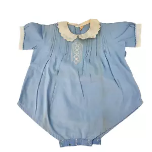 Vintage 1950s Castro & Co 6 Months 1 Piece Bloomer Embroidered Babydoll FLAWED - Picture 1 of 10