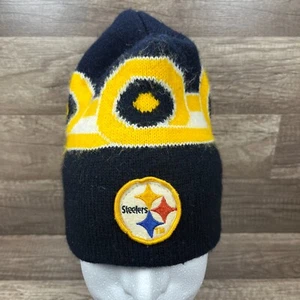 Vintage Pittsburgh Steelers Beanie Winter Hat Black Gold One Size NFL Football - Picture 1 of 7