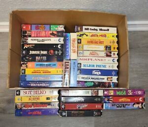 VHS tape lot Comedies Adventure The Mask Batman Waterboy SNL MIB Jim Carrey