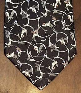 Cravatta collo uomo Alfani nera blu fatta a mano 100% seta made in China - Foto 1 di 9