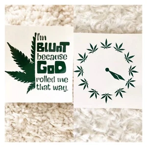 2-Grün 420 Marihuana Kanne Blatt Uhr Kaffeetasse Aufkleber Auto Aufkleber Sticker Geschenk - Bild 1 von 3