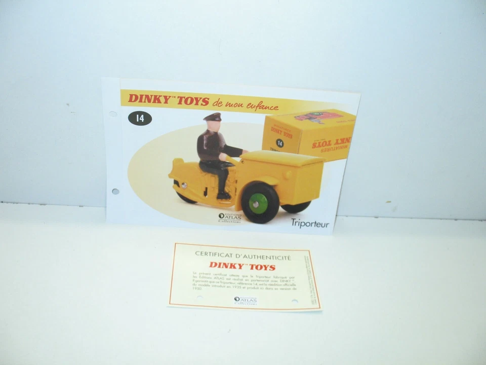 1 Spina + Certif. Dinky Toys Atlas Repro Rif. 14 Il Scooter - Immagine 1 di 1
