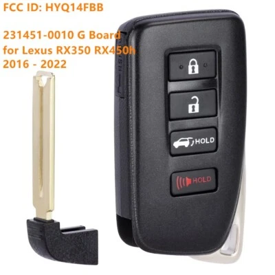 for Lexus RX350 RX450h 2016 2017-2022 Smart Keyless Remote Key Fob 231451-0010 G - Image 1 of 2