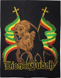 TALLA GRANDE LEÓN DE JUDAH Rasta Bandera África Reggae Chaqueta Chaleco Coser Hierro en Parche - Imagen 1 de 1