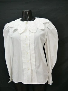Gr.36 Trachtenbluse weiß Bluse für Dirndl cris-devi mit toller Spitze TB9195 - Bild 1 von 4