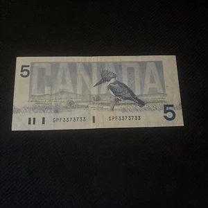 GPF3373733 2-Digit Radar 1986 Canada 5 $ Dollar Bank Note Fancy Serial - Bild 1 von 2