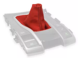 FOR HONDA CIVIC X 10th GEN. GEAR SHIFT BOOT GAITER RED ALCANTARA STITCHING BLACK - Picture 1 of 5