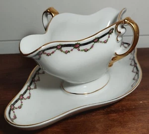 RARE Vtg Heinrich & Co. (H&C)Bavaria pattern #9642 "Manchester" Sauce/Gravy Boat - Picture 1 of 13