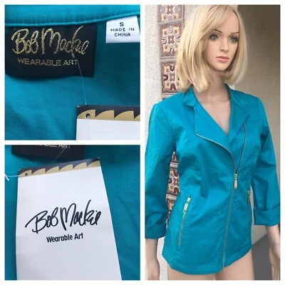 nwt bob mackie Blue Jacket Size S - Image 1 of 4
