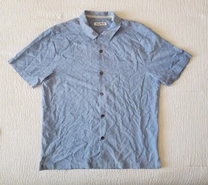 TOMMY BAHAMA Men's 100% Silk Button Down Shirt (L) Blue - Picture 1 of 5
