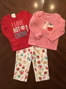 CARTER'S 3-PIECE CHRISTMAS PJ's SET 2-TOPS THERMAL &FLEECE w/FLEECE PANTS NWT 3T - Picture 1 of 9