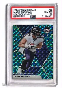 2020 Panini Mosaic Mark Andrews Choice Peacock Prizm SSP #22 Ravens PSA 10 - Picture 1 of 2