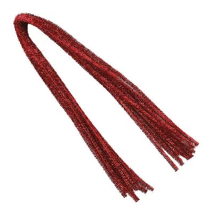 CHENILLEDRAHT Glitzer Pfeifenreiniger Plüsch Basteldraht, 60 cm/10 Stk. rot - Bild 1 von 1