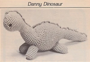 VINTAGE Danny Dinosaur Toy/ Crochet Pattern Instructions - Picture 1 of 1