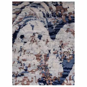 Eco-Friendly Hand Knotted Silk Area Rug Abstract Beige BBH Homes BBNS1239 - Picture 1 of 4