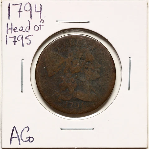 1794 Head of 1795 1C Liberty Cap Large Cent in AG Condition #11091 Cover