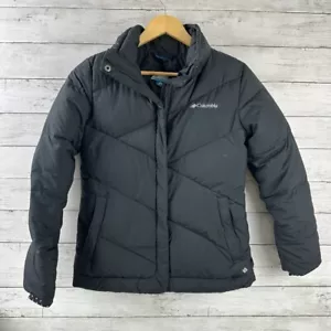 Columbia Youth Girl Size Large 14/16 Hooded Black Full Zip Puffer Winter Jacket - Picture 1 of 13