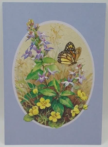 Vintage ADR Collection Butterfly and Flowers Happy Birthday Card, Litho USA - Picture 1 of 3