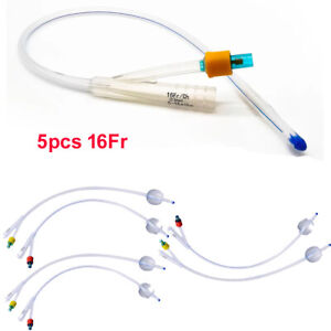 Medical Disposable Latex Silicone Urethral Catheter Double Lumen Urinary Foley