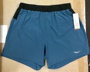 Saucony Men's Outpace 5 Inch Shorts Nightshade Blue J23 - Picture 1 of 8